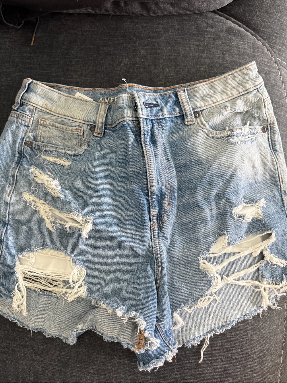 American Eagle Outfitters Light Blue Distressed Denim Shorts - size 10
